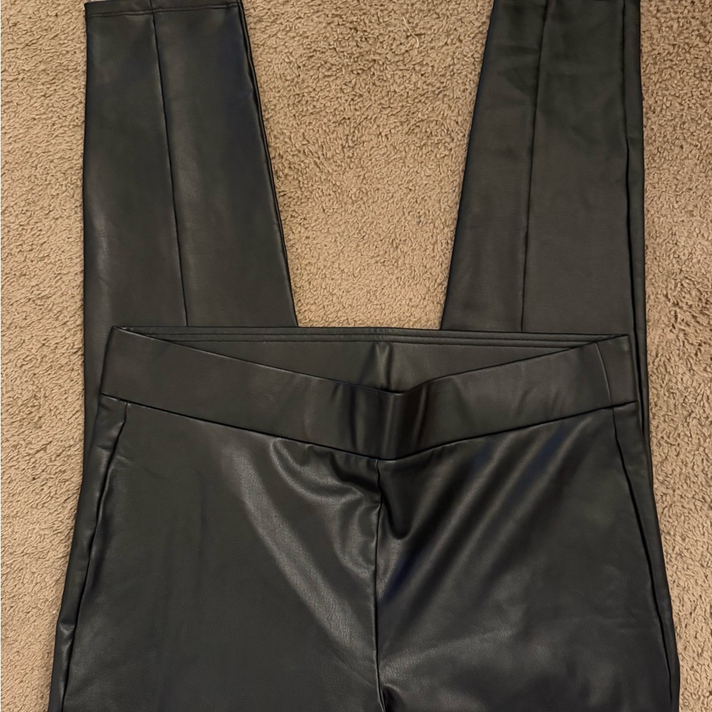 LOFT Black Faux Leather Leggings